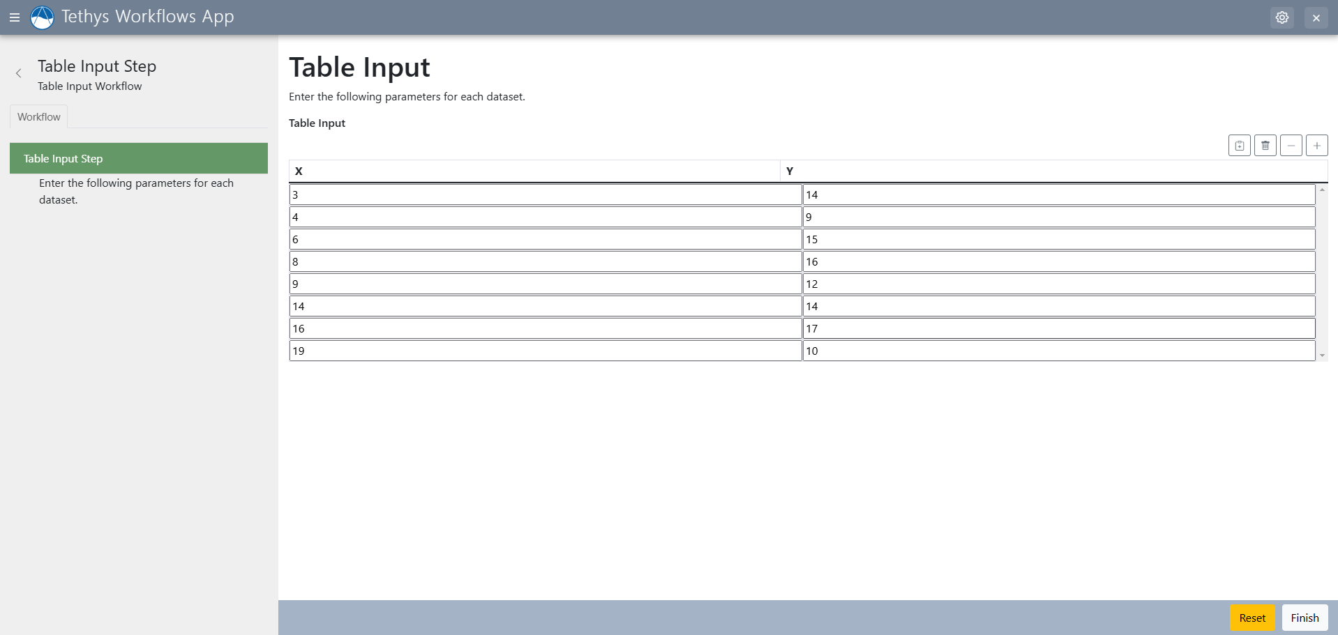 Table Input Step Screenshot